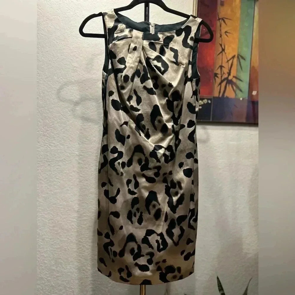 Ann Taylor beige animal print dress size 0